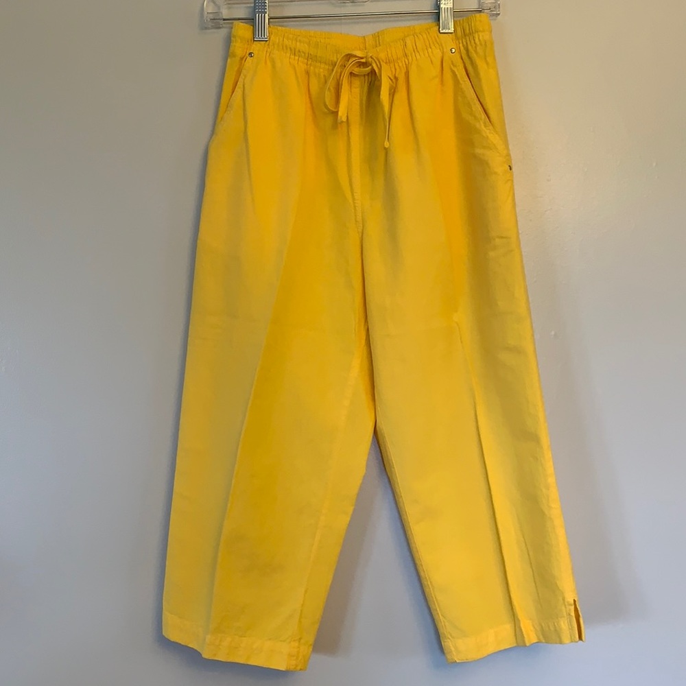 Erika - sz 8P, drawstring cropped pants, yellow